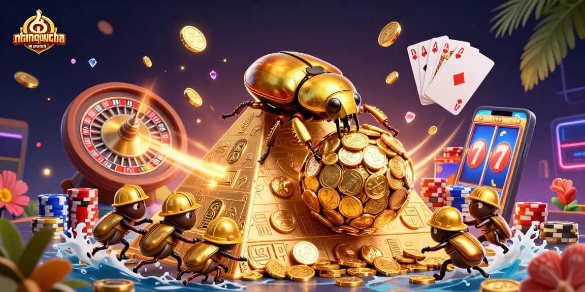 Join the action at nhanquagamebai with vibrant casino-themed illustration showcasing winning strategies.