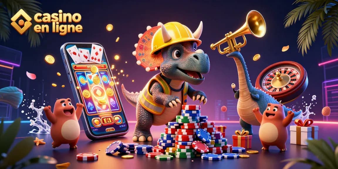 Construisez votre fortune au casino en ligne avec un triceratops et des jeux de cartes.