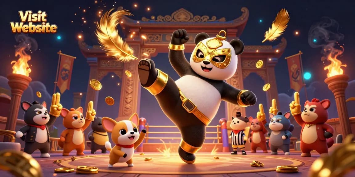 Watch the panda wrestler kick into action as you visit website for fun online gambling!