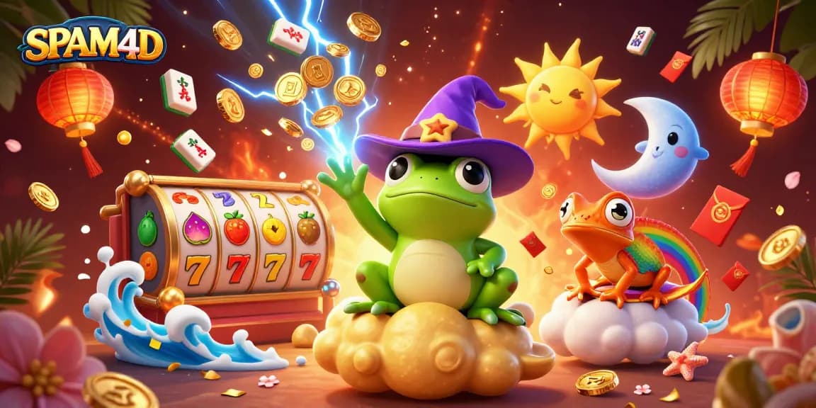 SPAM4D menciptakan pengalaman permainan slot yang memukau dengan koin emas berjatuhan dan karakter kartun yang dinamis.