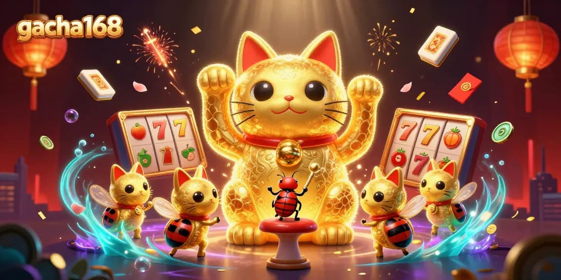 Engage with gacha168's vibrant online slots experience through a captivating 3D illustration.