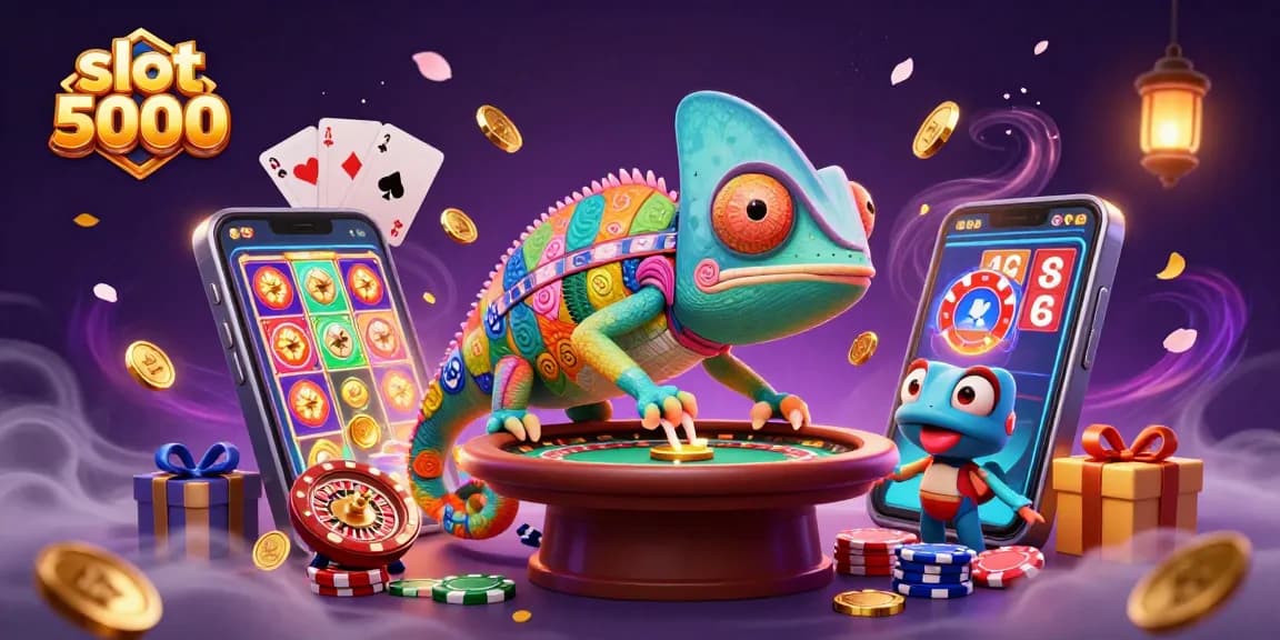 Slot 5000 menawarkan permainan menarik dengan chameleon pemilik kasino dan elemen permainan yang menggairahkan.