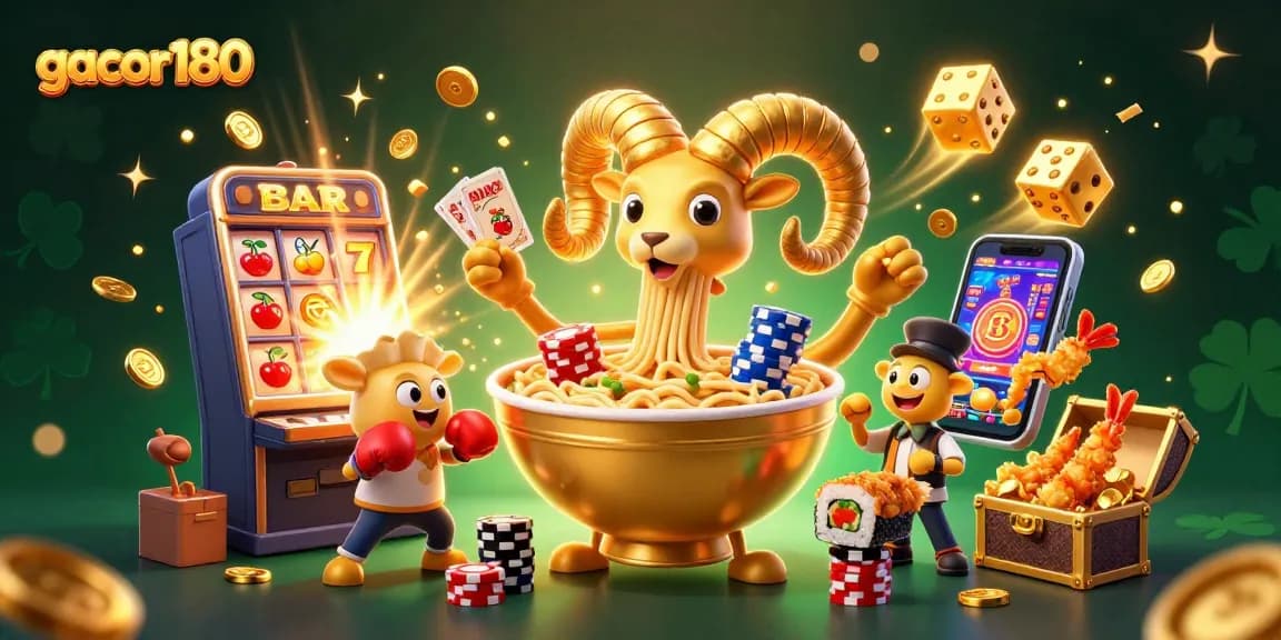 Gacor180 menghadirkan keseruan dengan permainan slot bercahaya, karakter kartun unik dan suasana kasino yang meriah.