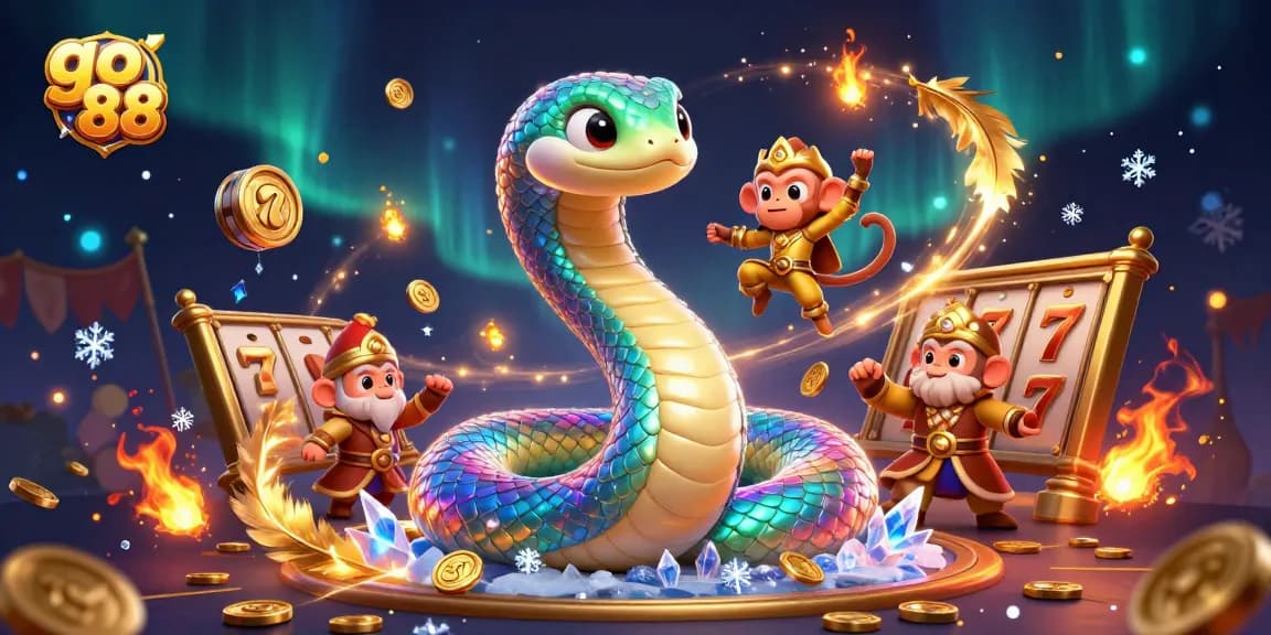 Engage with go 88 through an immersive casino adventure featuring a rainbow serpent and playful monkey king.