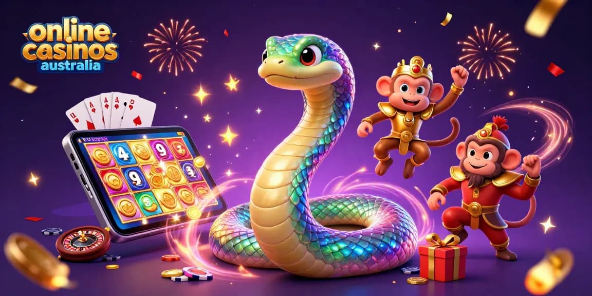 Experience excitement with online casinos Australia, highlighted by vibrant slot games, magical elements, and colorful characters.