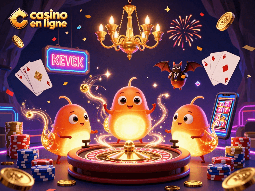 Jouez au casino en ligne avec des jeux illuminés par des lucioles, des pièces d'or, et un croupier chauve-souris.