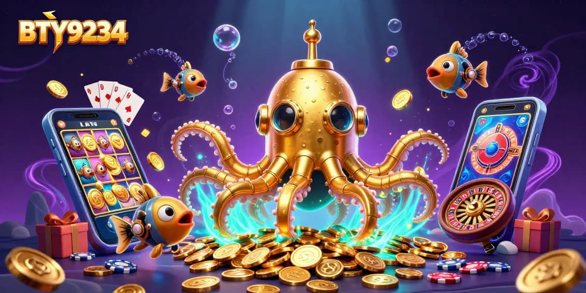 Experience BTY9234's exciting slot adventures with a kraken submarine and underwater treasures.