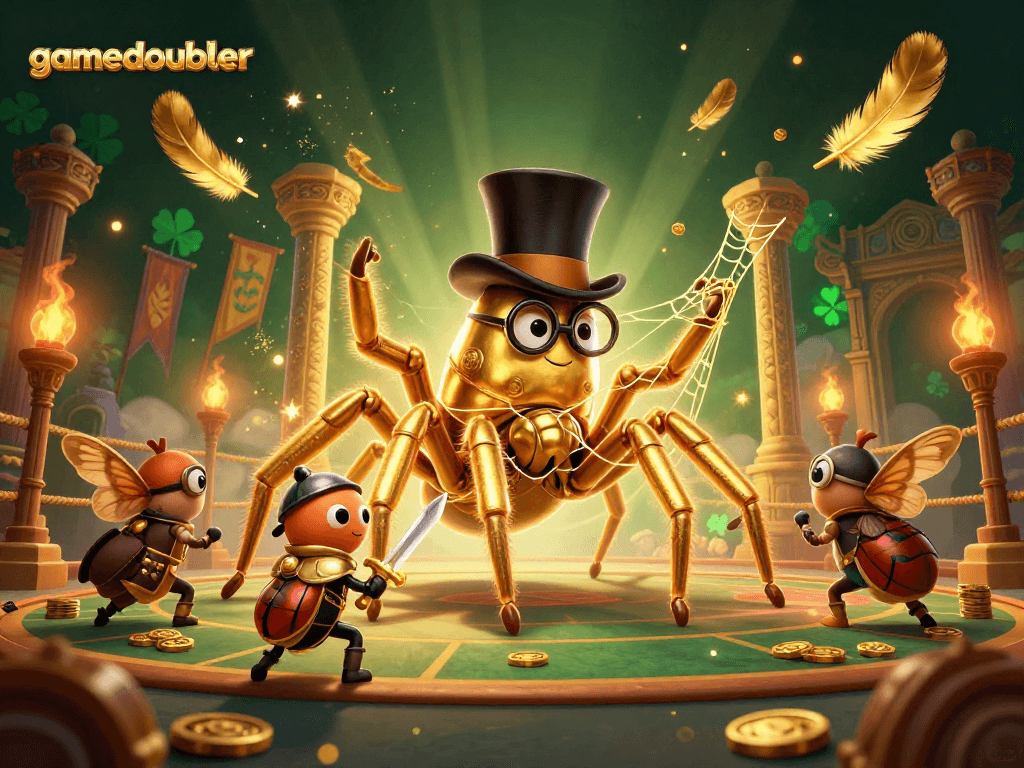 Engage with gamedoubler’s exciting gaming environments featuring golden elements and lively characters.
