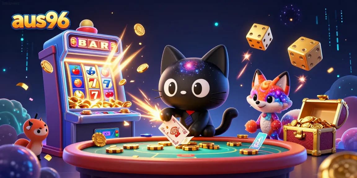 Play exciting games at aus96, featuring vibrant casino elements and enchanting characters!