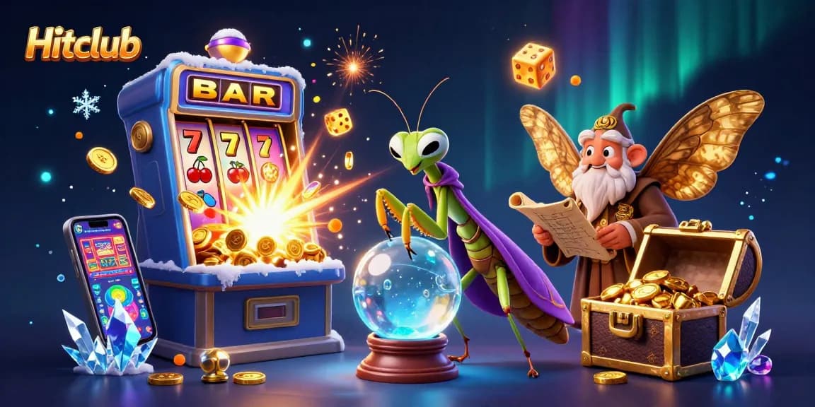 Engage with Hitclub's vibrant jackpot scene featuring a fortune teller and mystical elements in a 3D casino.