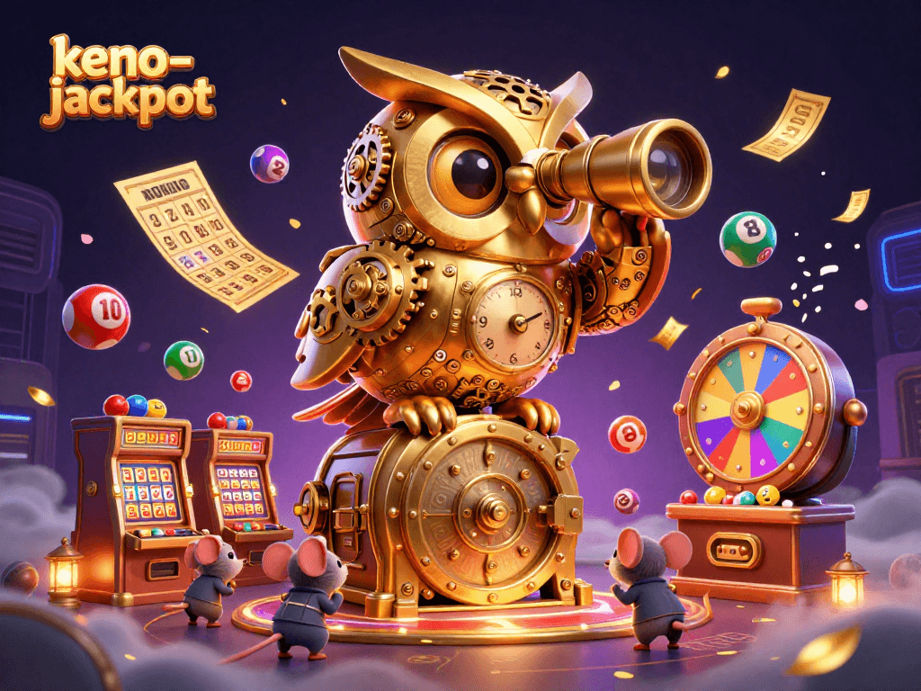 Keno-jackpot players searching for chances in a vibrant 3D casino adventure full of excitement.