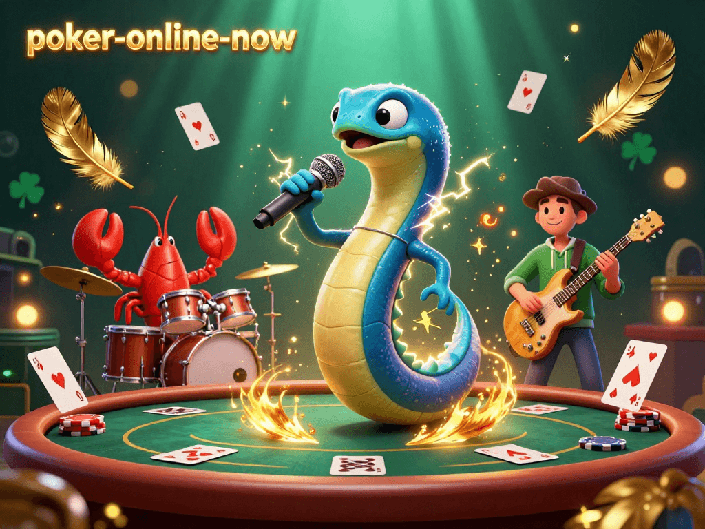 Engage in thrilling casino excitement with poker-online-now's lively underwater poker scene featuring electrifying characters.