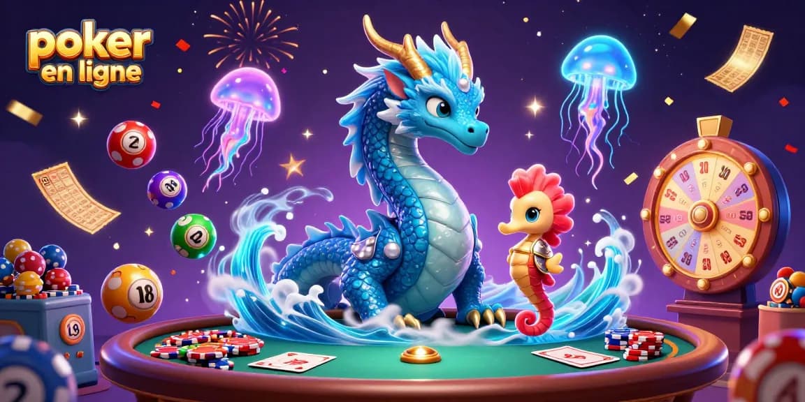 Découvrez le poker en ligne à travers une illustration dynamique captivante.