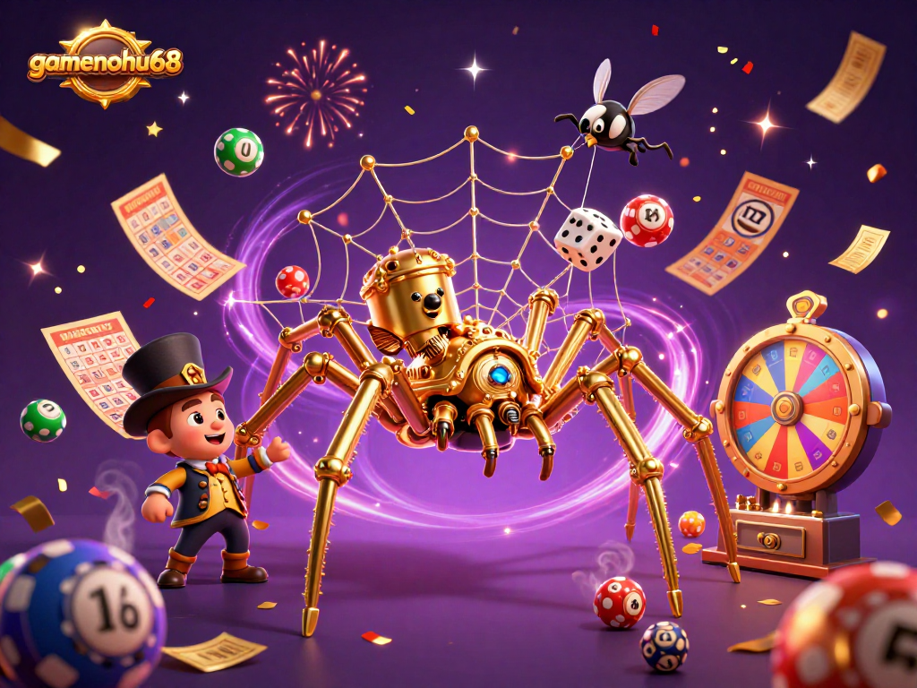 Engage with gamenohu68 and win big with colorful lottery elements and steampunk characters.