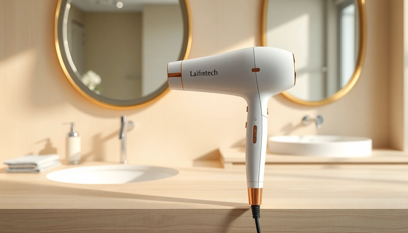 Laifentech high-speed hair dryer elegantly presented for stylish grooming.