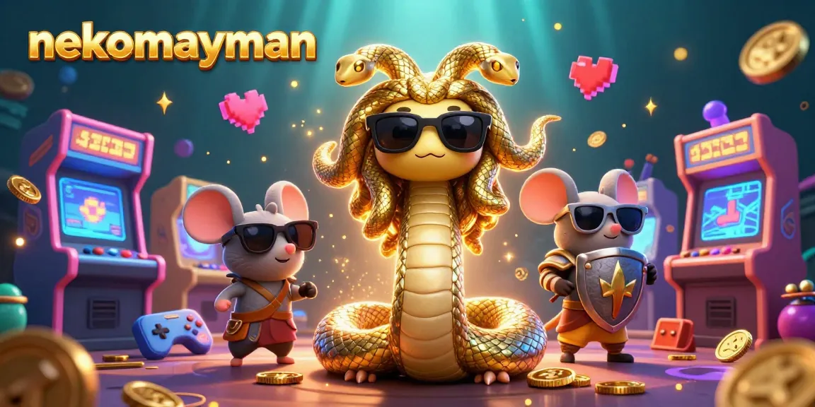 Join the adventure with nekomayman and friends, featuring a vibrant casino setting filled with dazzling game elements.
