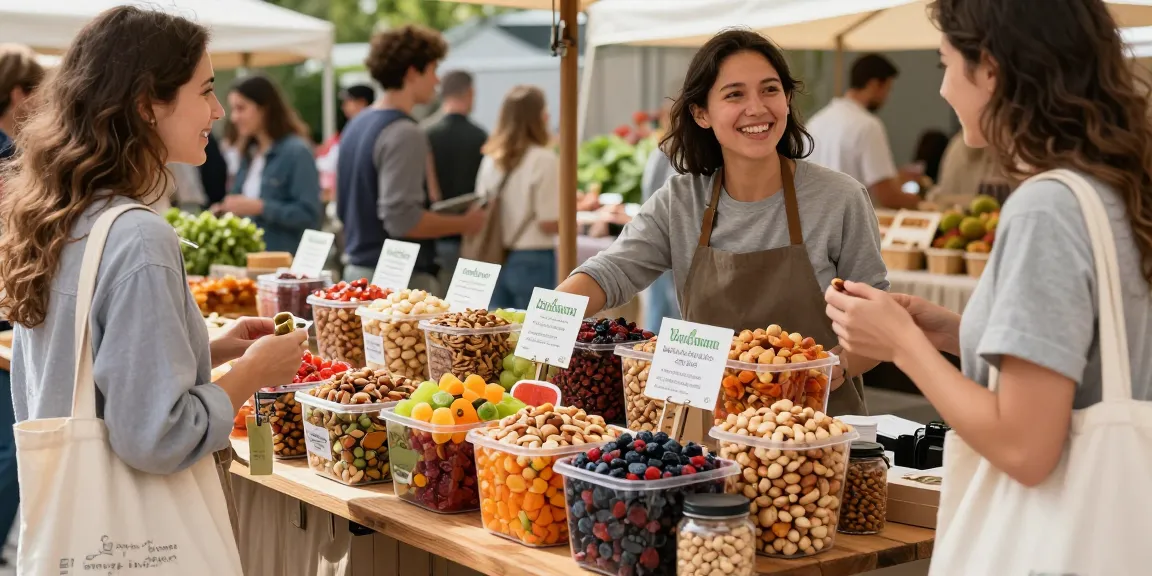 M98 สล็อตเว็บตรงไม่ผ่านเอเย่นต์ shopping for the freshest mixed nuts and dried fruits at a vibrant market.