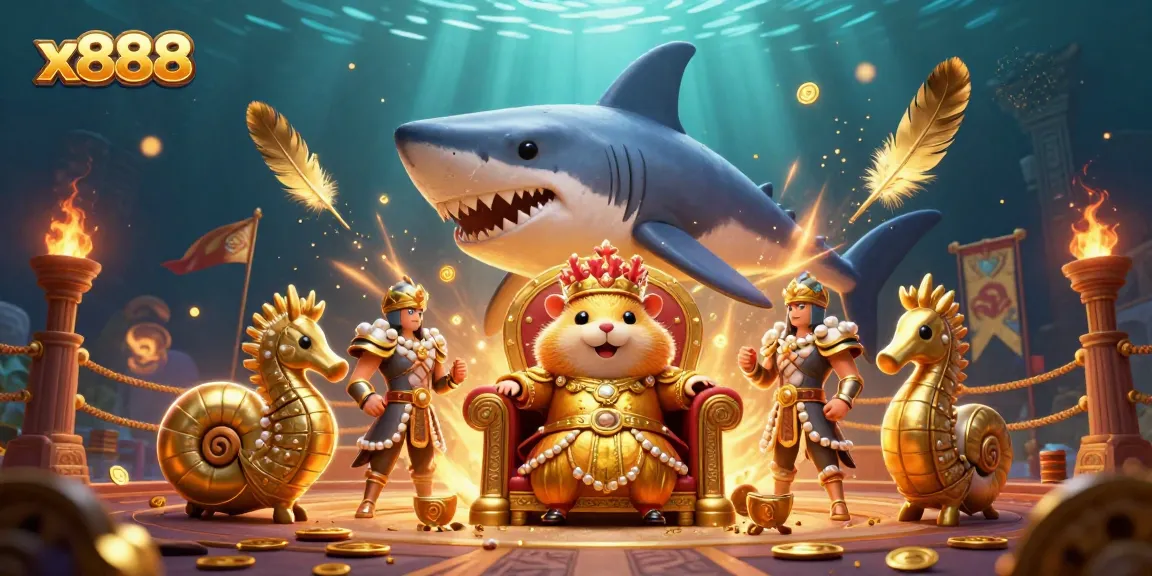 x888 immerses players in a vibrant casino-themed adventure featuring a hamster king and surreal sea creatures.