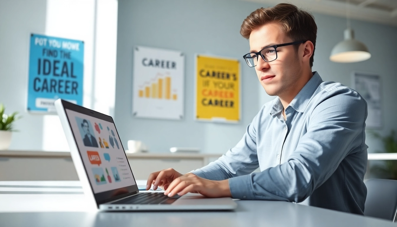 Evaluate your Ideal Career options in a bright office setting with an inspiring atmosphere.