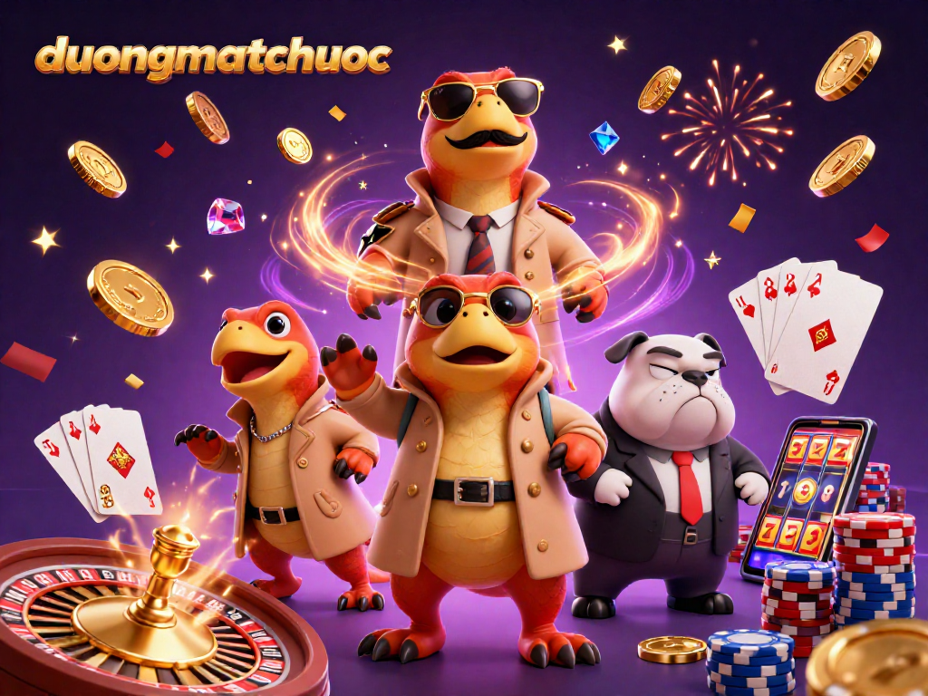 Experience thrilling play at duongmatchuoc with raptors in disguise joining a bustling casino scene.