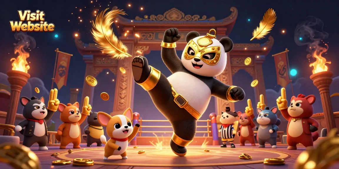 Watch the panda wrestler kick into action as you visit website for fun online gambling!