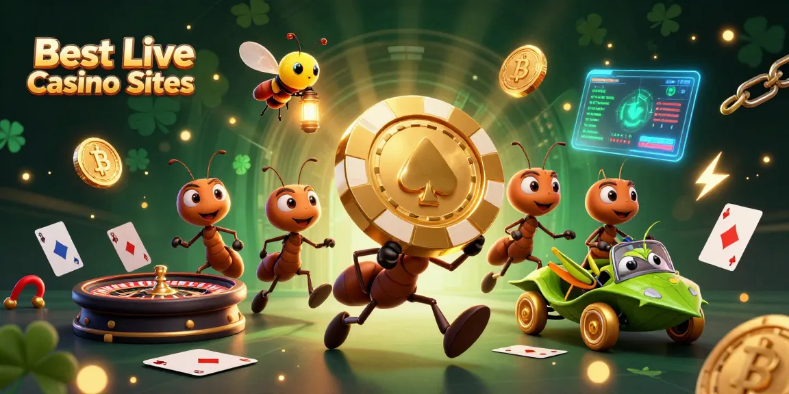 Experience the excitement of the Best Live Casino Sites with a vibrant heist scene featuring poker chips and dealer games.