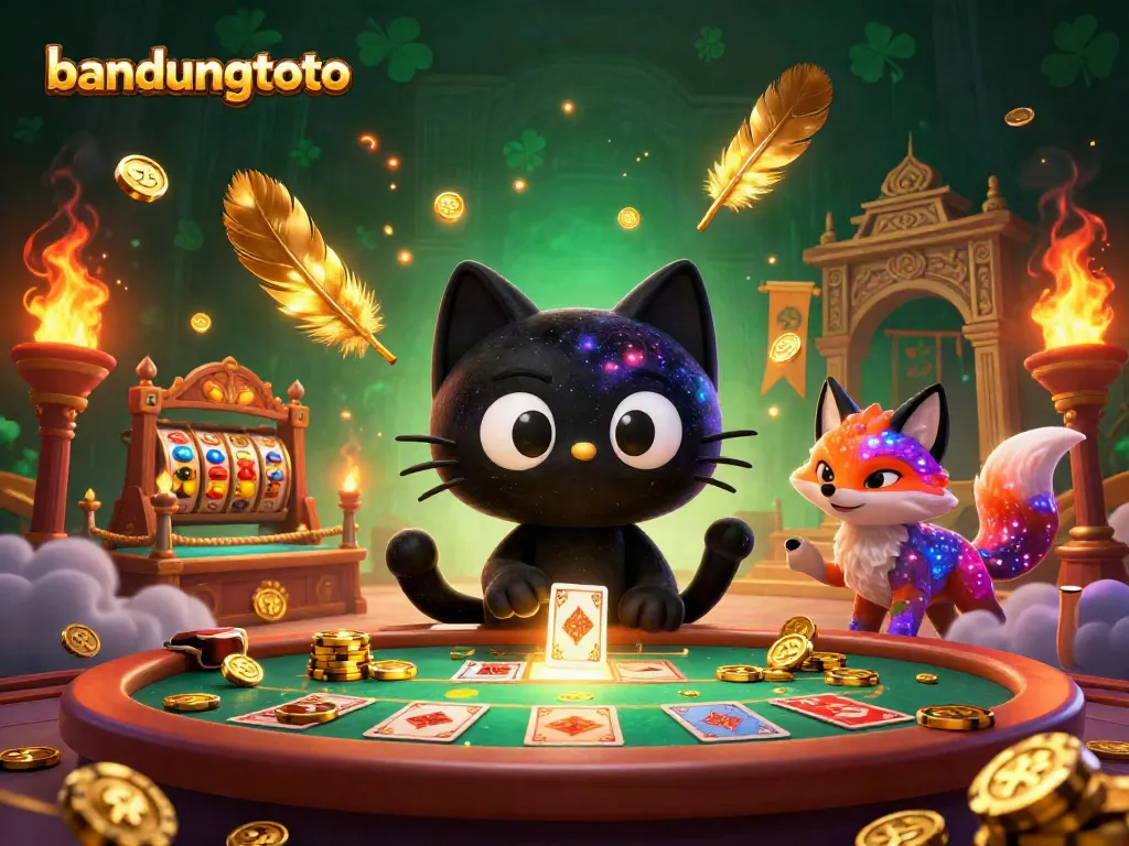 Experience the thrill of bandungtoto with vibrant cosmic casino action featuring a black hole cat.