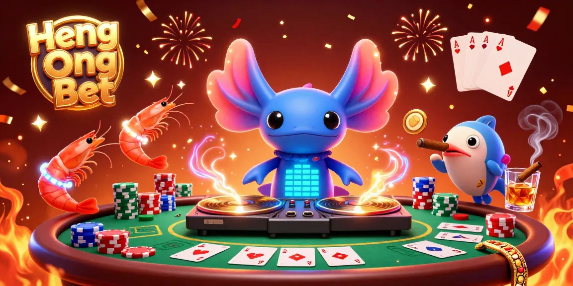 Spin the reels and win with Heng Ong Bet, an electrifying casino scene featuring animated characters.