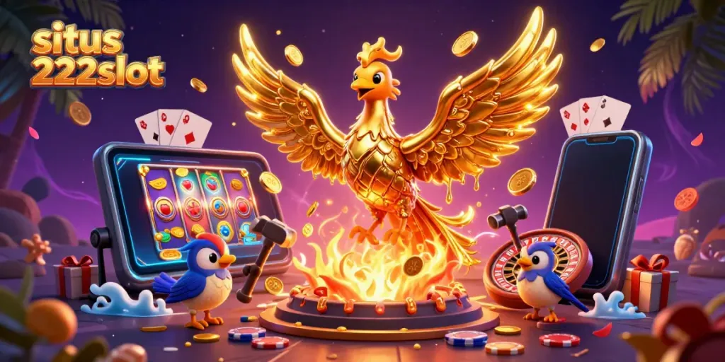 Mainkan slot seru di situs 222slot dan saksikan phoenix emas menyala!