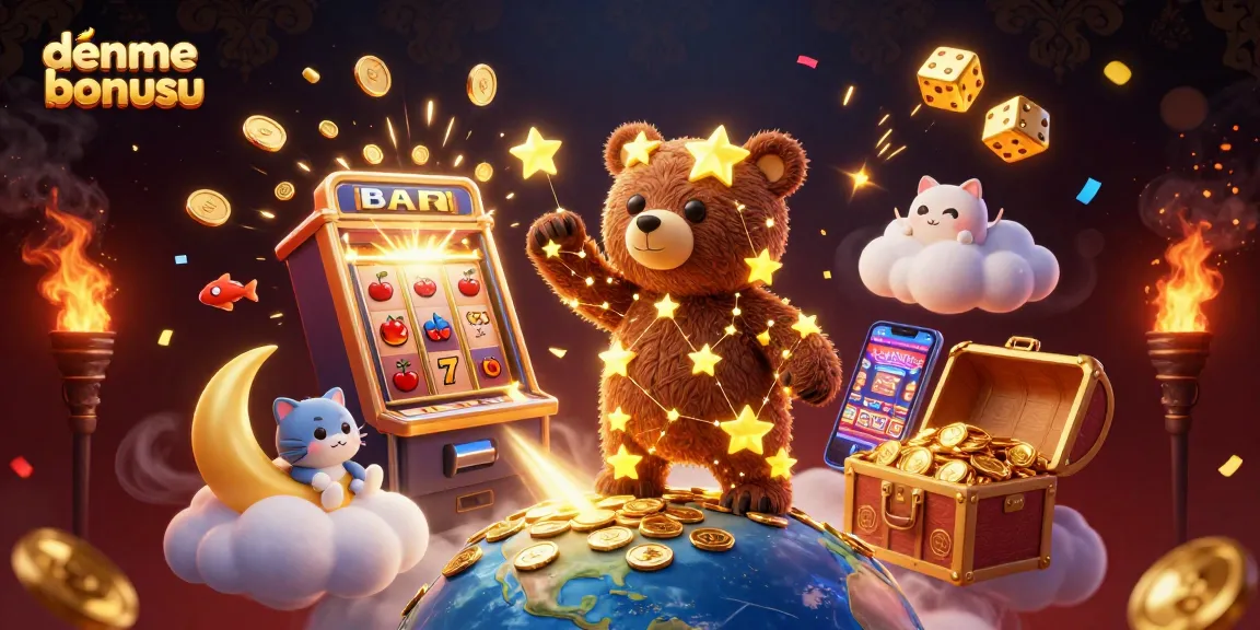 Experience the excitement of deneme bonusu with vibrant casino elements in this rich, dynamic illustration.