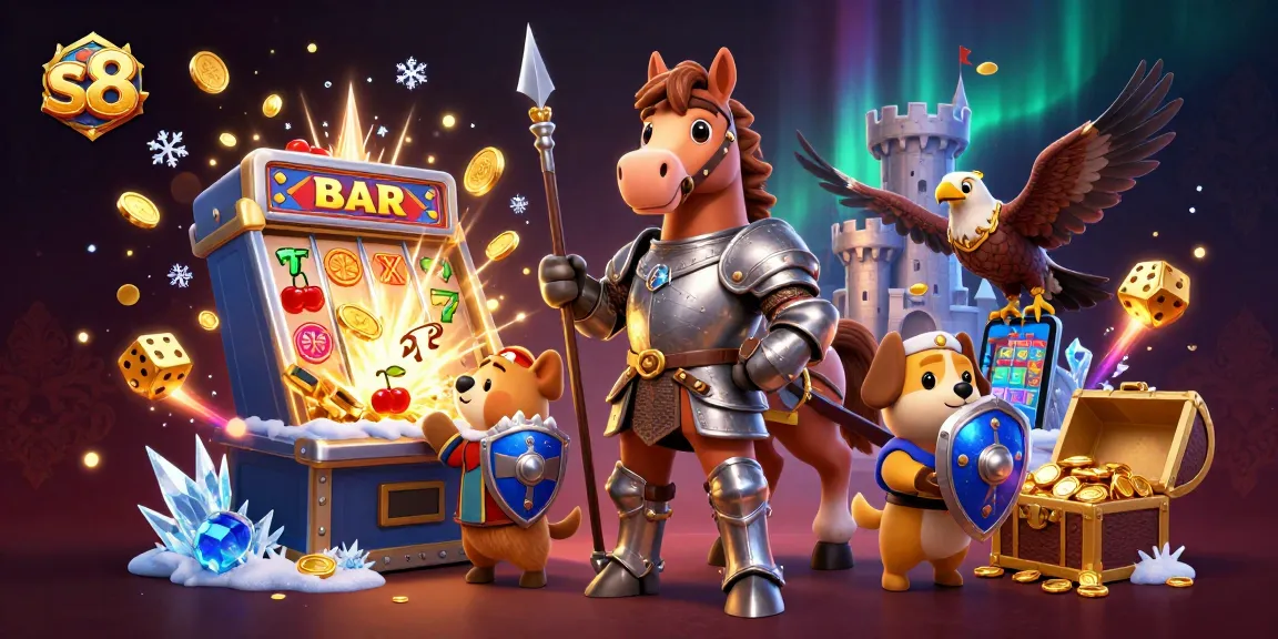 S8 players embark on thrilling quests with medieval characters amidst dynamic casino elements.