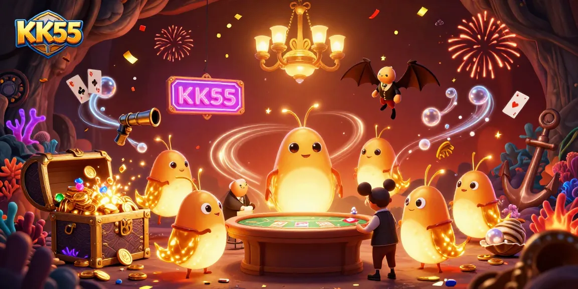 Experience KK55's vibrant online casino atmosphere filled with excitement and glamour.