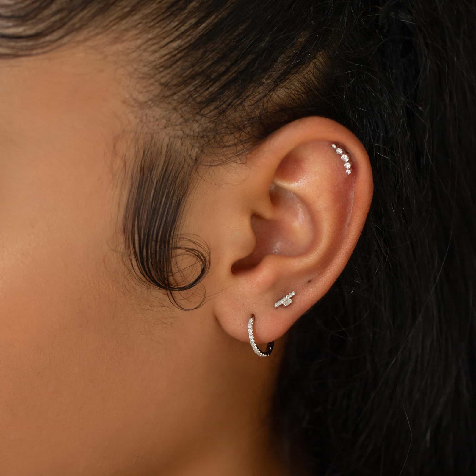 Diamond Helix Earrings – Sparkling Diamond Ear Piercing Collection
