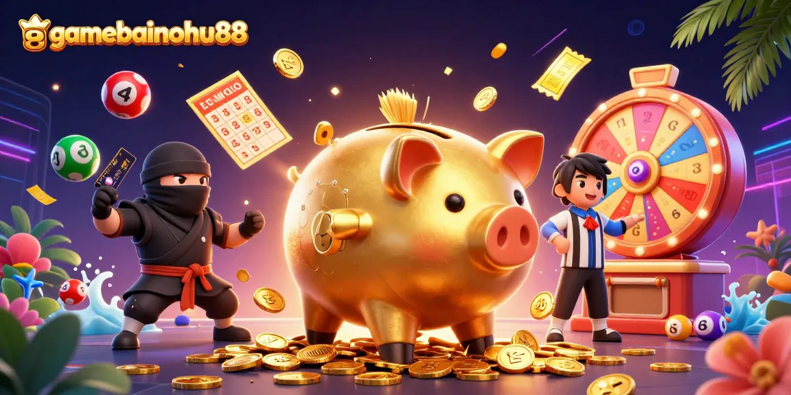 Experience thrilling gameplay in gamebainohu88 as colorful lottery elements fill the scene.