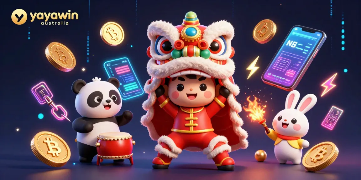 Play exciting pokies with yayawin australia, featuring vibrant characters and dynamic crypto elements