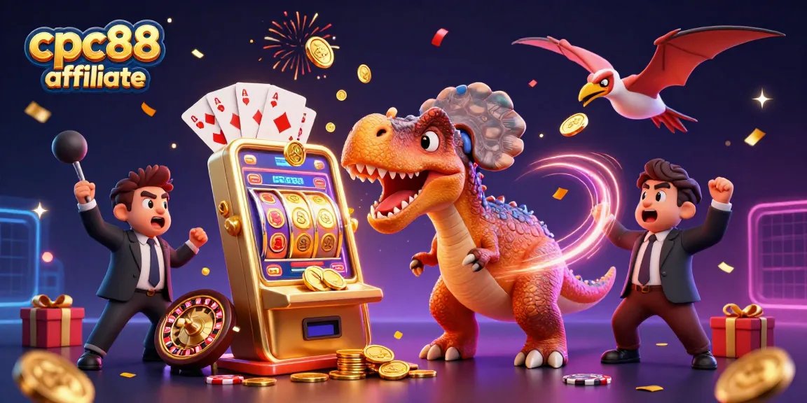 Experience excitement with cpc88 affiliate as a dino games at a casino jackpot scene.