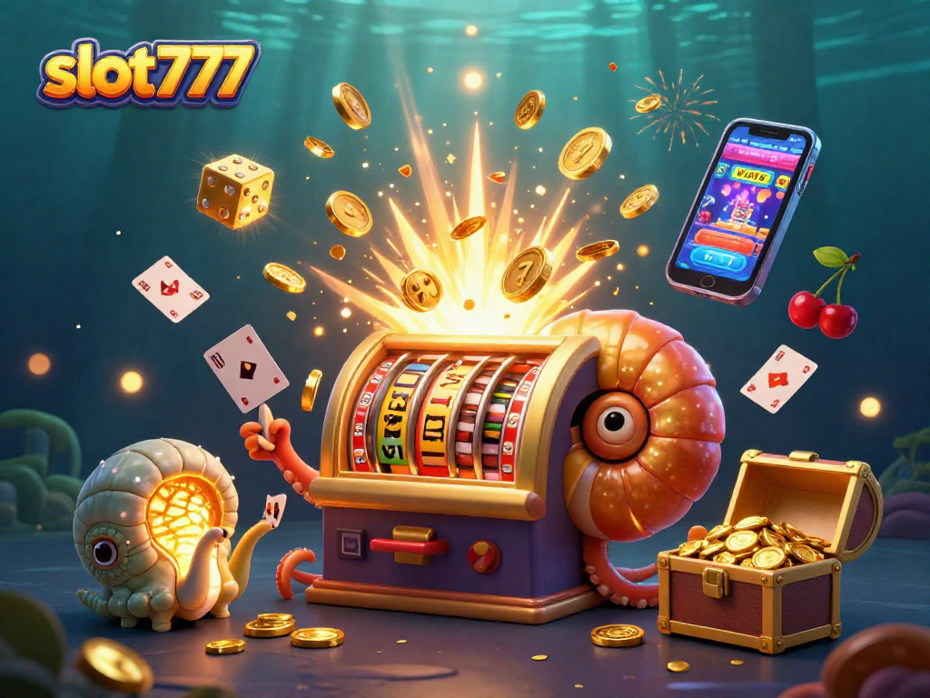 Experience thrilling slot777 action with vibrant jackpot visuals and 3D characters amidst an explosive casino scene.