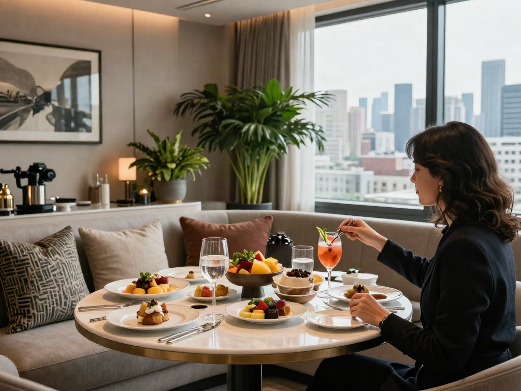 Brunch mewah dengan hidangan gourmet dan suasana elegan di apartemen modern luxury111.