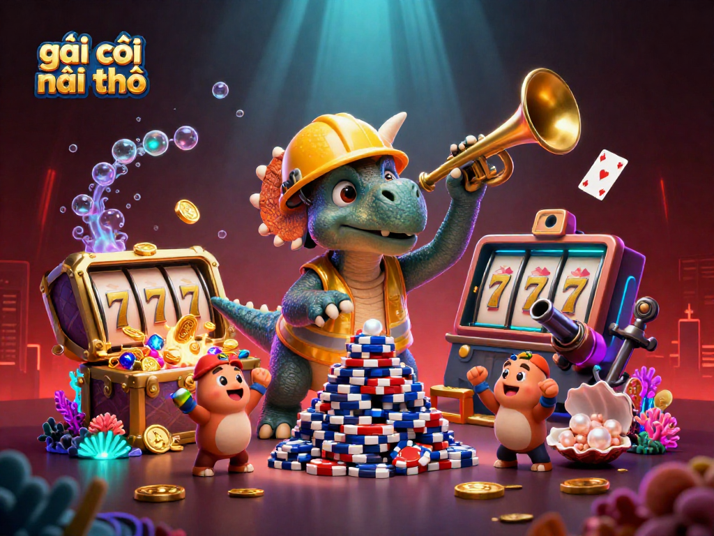 Experience exciting gaming action with gái gọi cần thơ in this vibrant casino-themed 3D illustration.