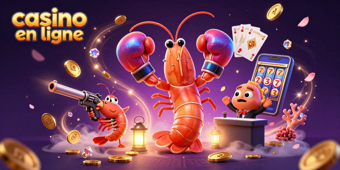 Jouez à des jeux captivants sur un casino en ligne avec un shrimp combattant et ses joyaux.