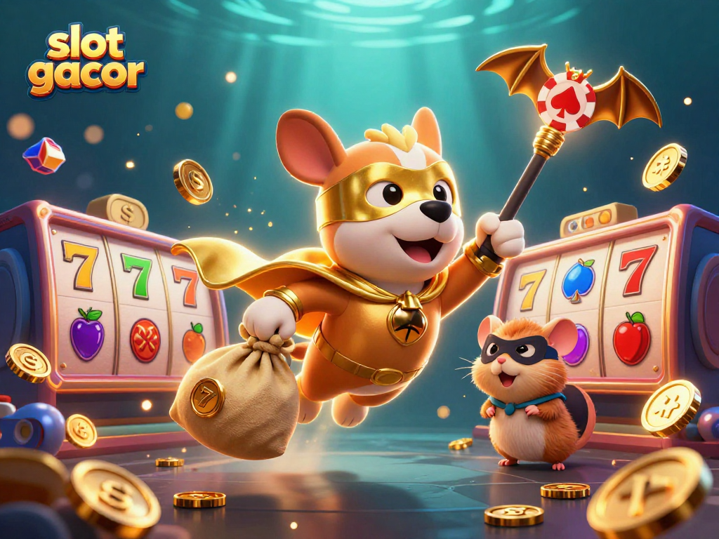 Play slot gacor with thrilling jackpots and colorful reels in a vibrant casino scene.