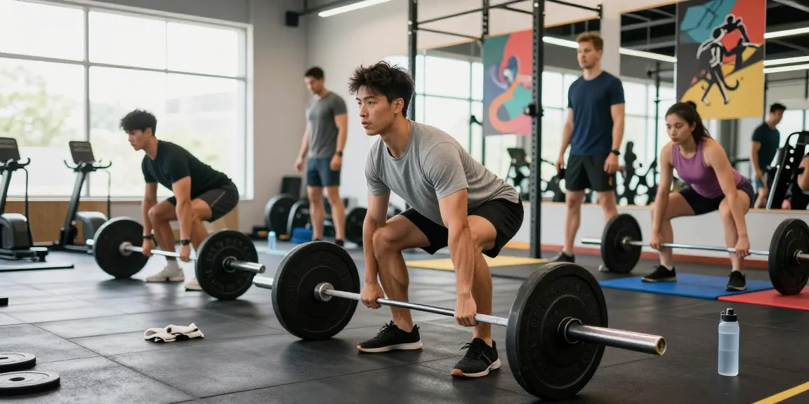Focused athlete lifting weights at a Somatrop Steroid Shop gym, showcasing strength and dedication.