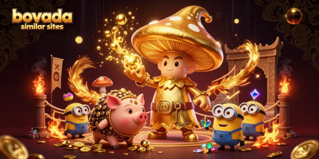 Experience the thrill at bovada similar sites with a whimsical 3D casino scene featuring magical characters.