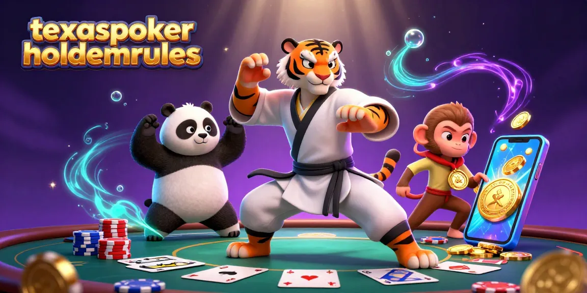 Engage in poker action at texaspokerholdemrules with a kung fu tiger master and panda disciple.