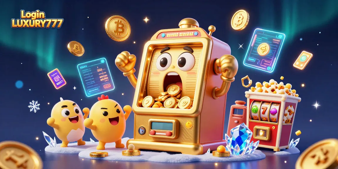 Login LUXURY777 memicu jackpot dengan mesin slot emas yang bersorak dalam suasana kasino meriah.