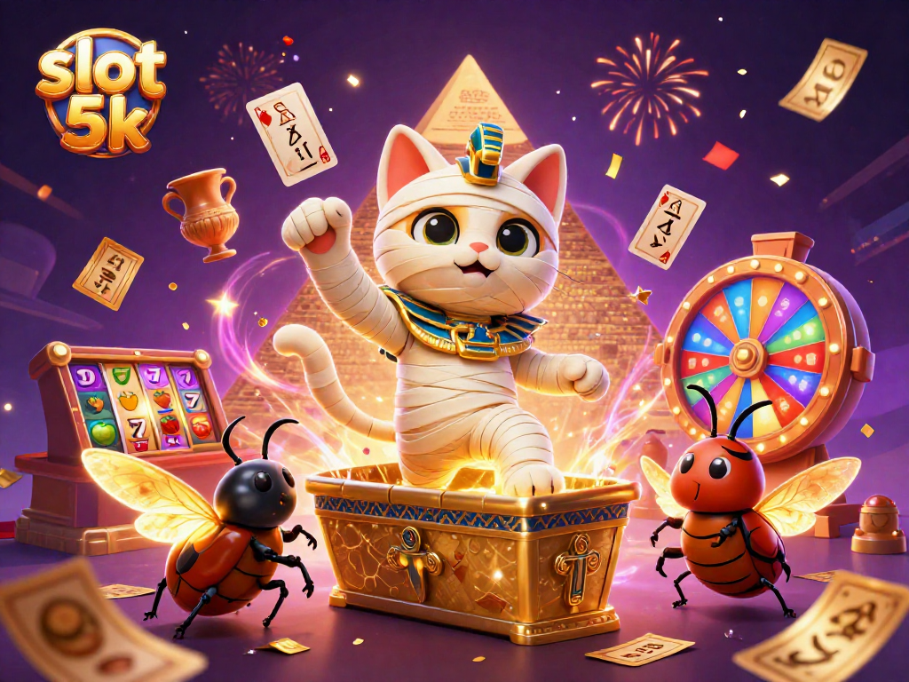 Spin the slot 5k reels with dynamic Egyptian-themed elements and vibrant casino excitement!