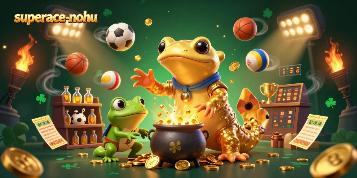 Experience the excitement of superace-nohu, a dynamic fantasy scene of an alchemist alongside sports elements.