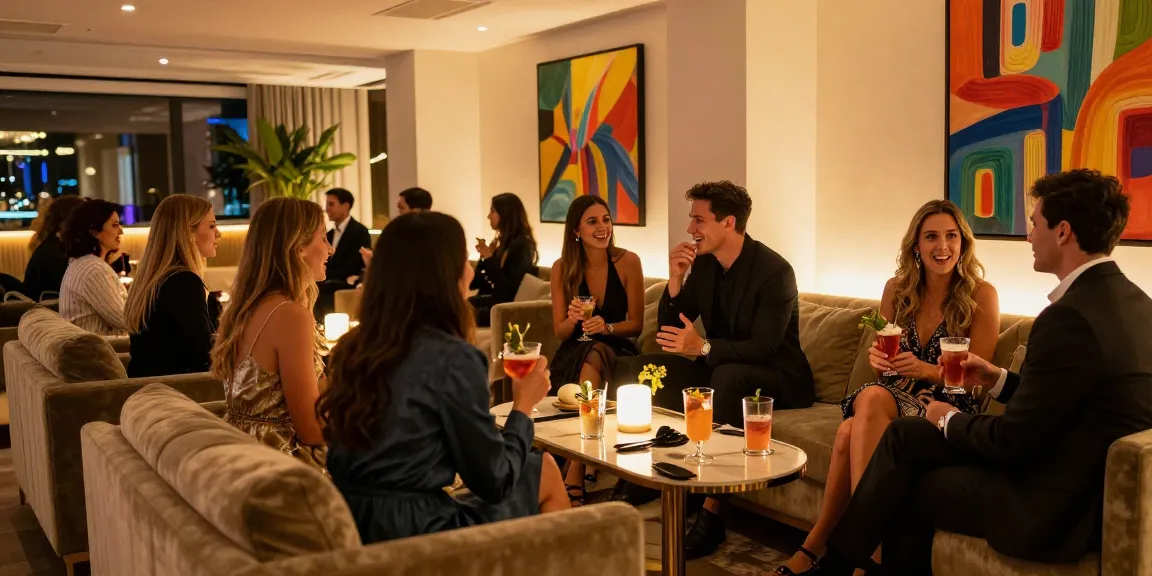 Engaging social scene featuring a luxurious 오피사이트 lounge with sophisticated atmosphere.