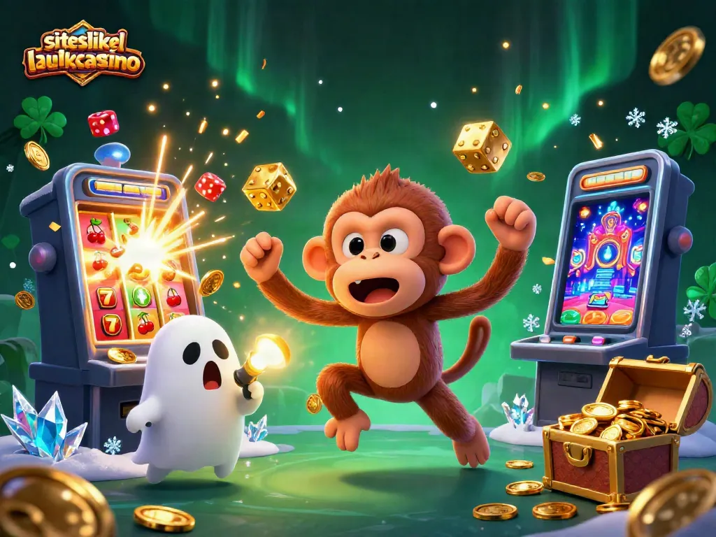 Engage with exciting slots at siteslikelavishluckcasino, featuring a playful casino-themed illustration.