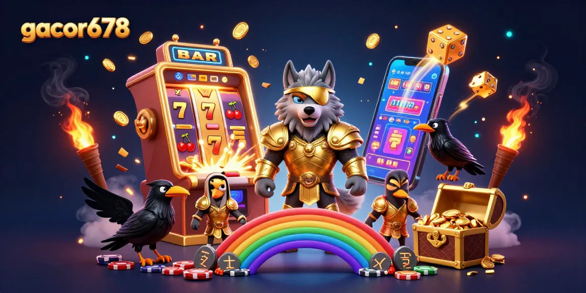 Experience gacor678's thrilling jackpot with Odin, his ravens, and vibrant casino elements.